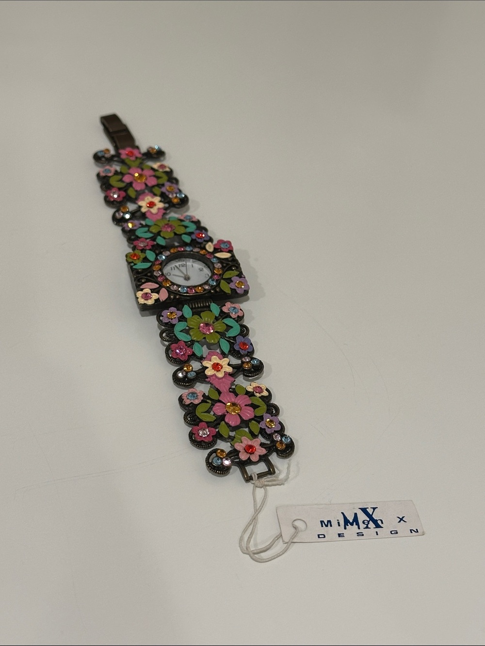 Mimenx MX Design Floral Crystal Accent Bracelet Watch - Multicolor - Picture 4 of 6